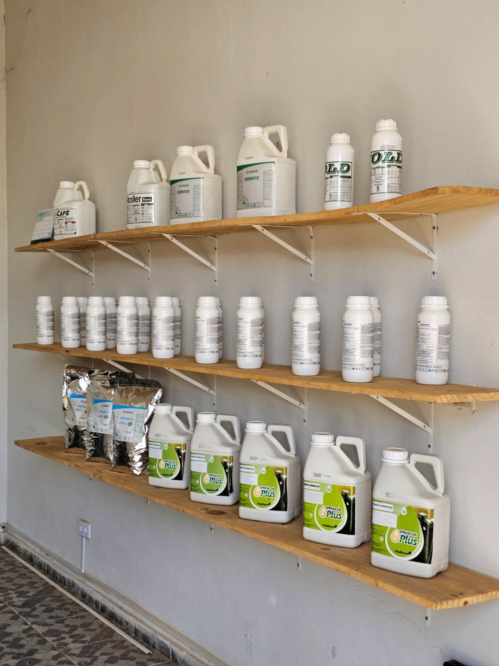 Prateleiras com produtos na loja Campo Vivo